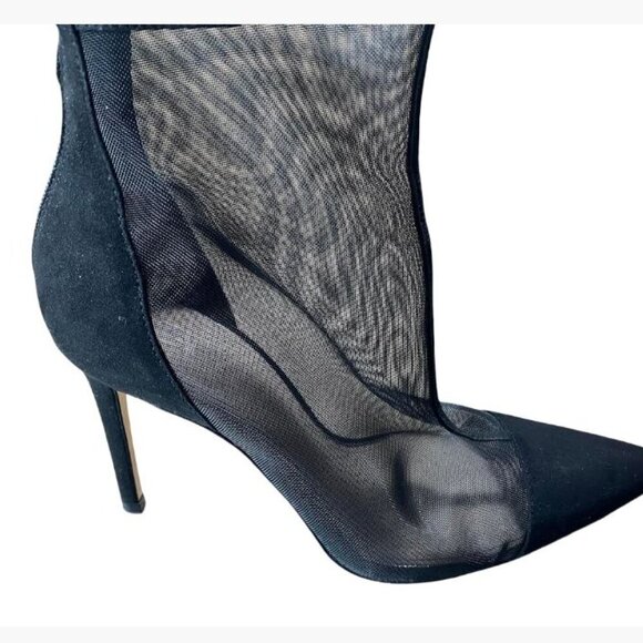 Zara Black Mesh Stiletto Heel Pointed Toe Ankle Boots Size 40 Euro/9.5 US EUC - Picture 8 of 14